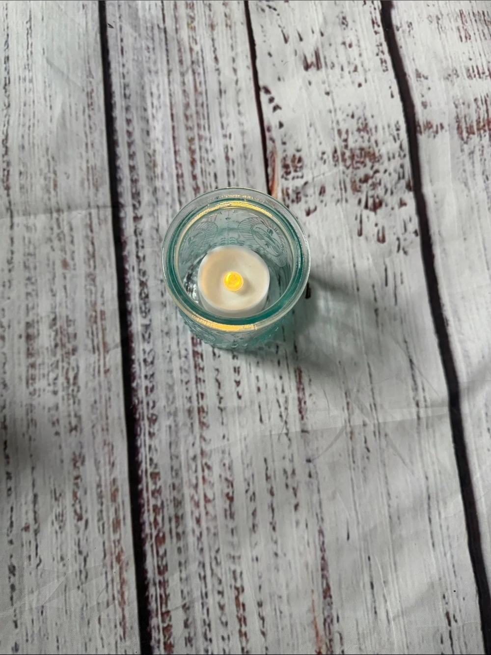 Aqua Embossed Glass Tumbler Set - 4-Pack